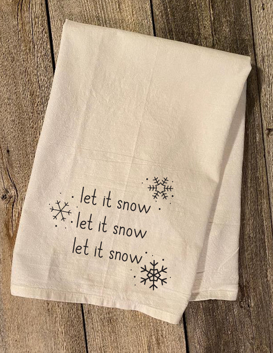 let it snow dish towel
