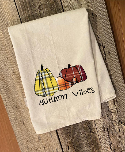 autumn vibes dish towel