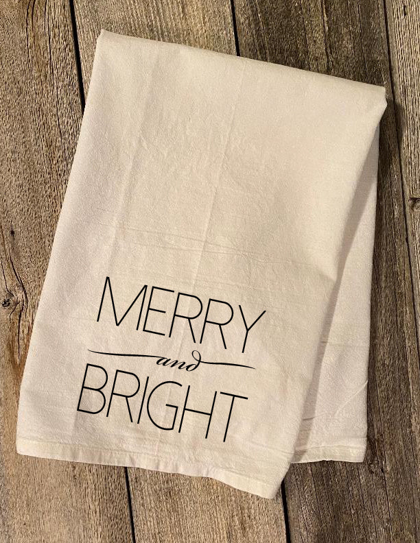 MERRY and BRIGHT dish towel